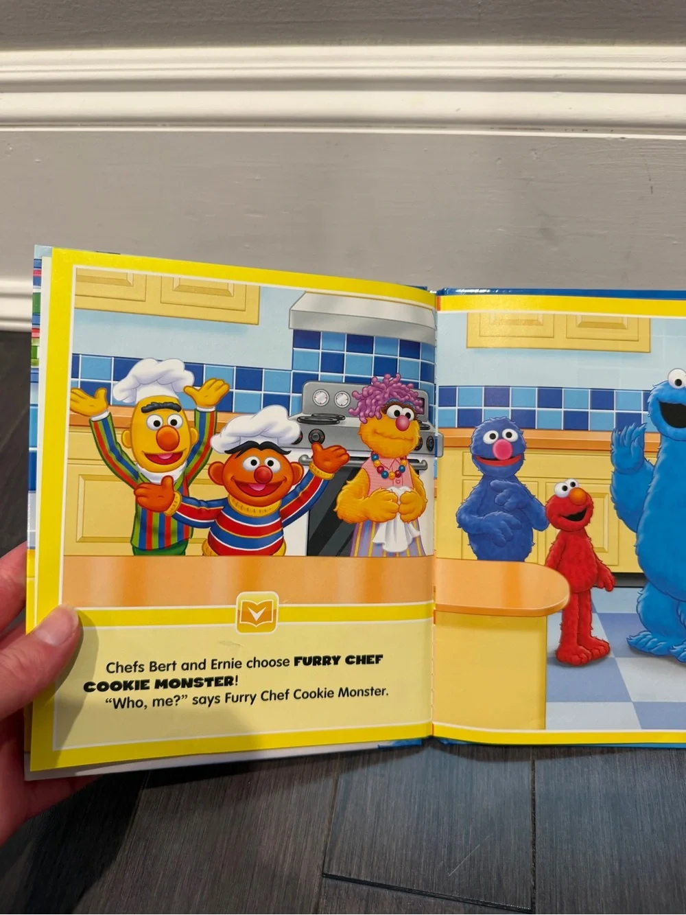 Sesame Street Furry Chef Cookbook Cookie Monster Hardcover Book Kids Toddler